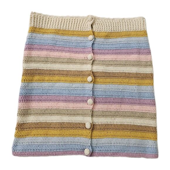 Lovers + Friends Lisette Crochet Skirt XS Horizon Stripe Beach Revolve NWT‎ - Picture 1 of 7